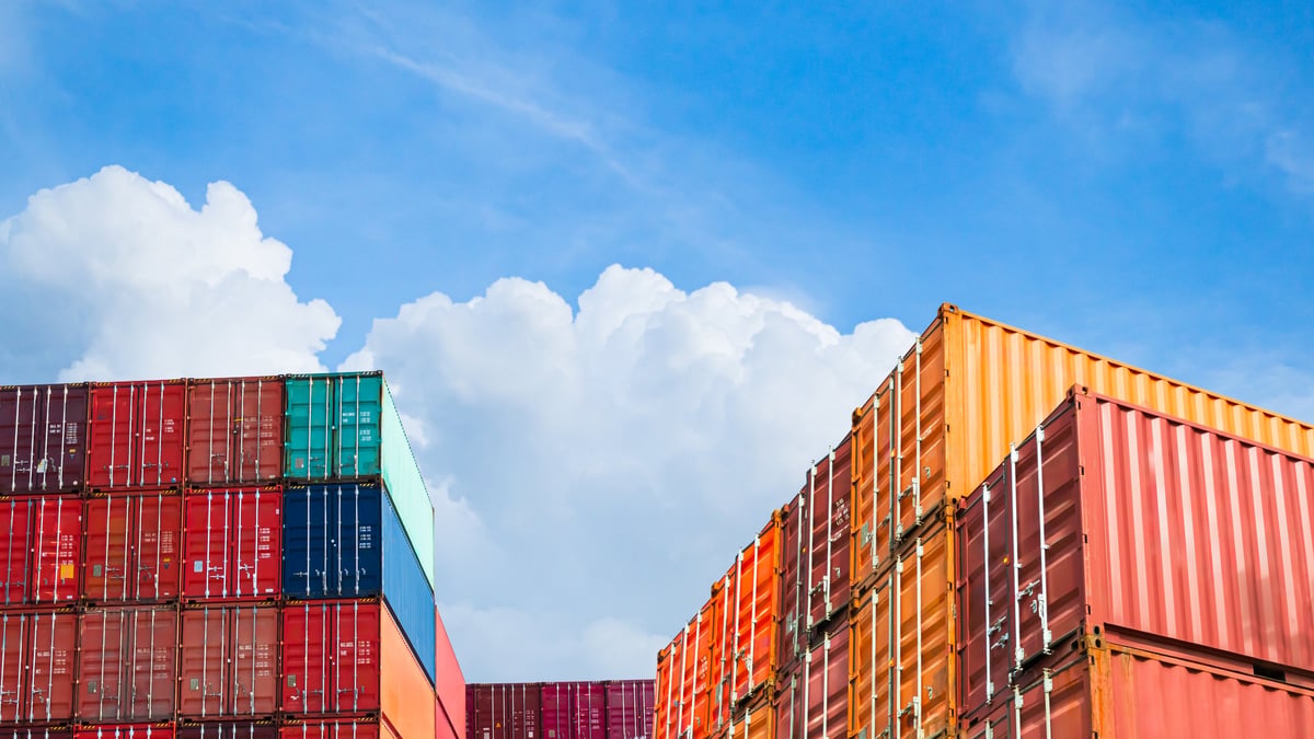 Shipping container delivery by Titan Rentals