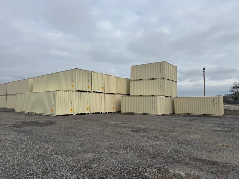 Storage container delivered at a business or jobsite